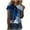 Blue, variant on IROINNID Fashion Women Summer Loose Print Round-Neck T-Shirt Loose Fit Short Sleeve Casual Fashion Blouse Spring