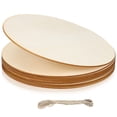 thumbnail image 2 of GOOHOCHY Wooden Discs for DIY Crafts with Smooth Surfaces and Ropes for Decor Light Yellow Craft Board 10 Pcs, 2 of 8