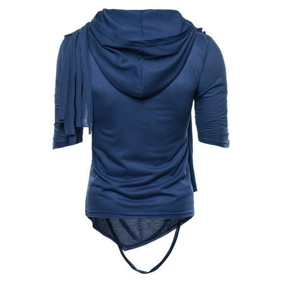 Men's Trend Short Sleeve Hooded T-Shirt - Hop Street Style, Polyester, Casual/Work/Daily Wear