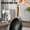 thumbnail image 5 of Fish Scale Pattern Flat Bottom Non-Stick Pan, 7.9/9.5/10.2 Inche Carbon Steel Woks & Stir-Fry Pans Nonstick with Glass Lid, Nitriding Anti-rust Coated Flat Bottom Small Wok, 5 of 7