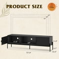 thumbnail image 3 of CZMDZH TV Stand for 65 Inch TV, Mid Century Modern Entainment Center with 2 Storage Cabinets & Open Shelf, TV Console Table Media with Metal Legs for Living Room, Bedroom, Black, 3 of 9