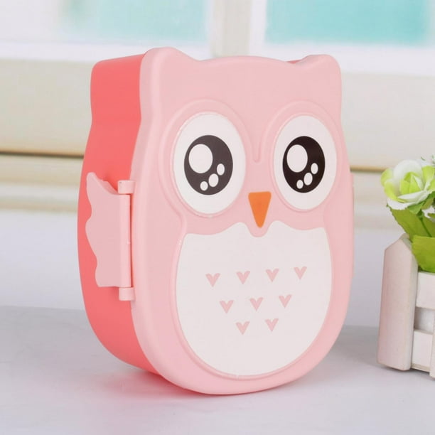Lonchera Portátil de Plástico Jadeshay Contenedor de Comida Búho de Dibujos Animados 900ML
