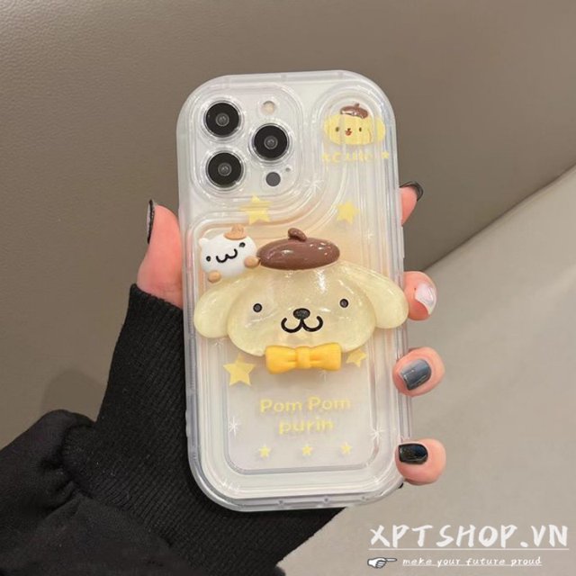 Stereoscopic Cinnamon Melody Noctilucent Air Cushion Camera Protect Phone Case Compatible For iPhone 14 14Plus 13 12 11 Pro Max Full Coverage Shockproof Soft Cover Gao Jiahui unisex
