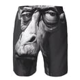 thumbnail image 3 of Vsdgher Monochrome Giraffe Expression Men's Beach Shorts, Surfing shorts, Swim trunks, Quick Dry Swim Trunks for Surfing Beach Fun -Large, 3 of 6
