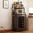 thumbnail image 3 of Vintage 4-Tier Mini Fridge Cabinet Stand Storage Microwave Shelf, 3 of 21