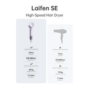 Laifen SE Hair Dryer, 105,000 RPM Ionic Blow Dryer with 3 Magnetic Attachments - Purple