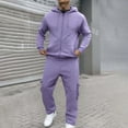thumbnail image 2 of BOOMNY Men'S Sweatsuits Solid Color Fleece Lined Hoodies Baggy Sweatpants 2Pcs Gym Sweat Suits Running Jogging Fall Winter Athletic Tracksuit Outfits, 2 of 9