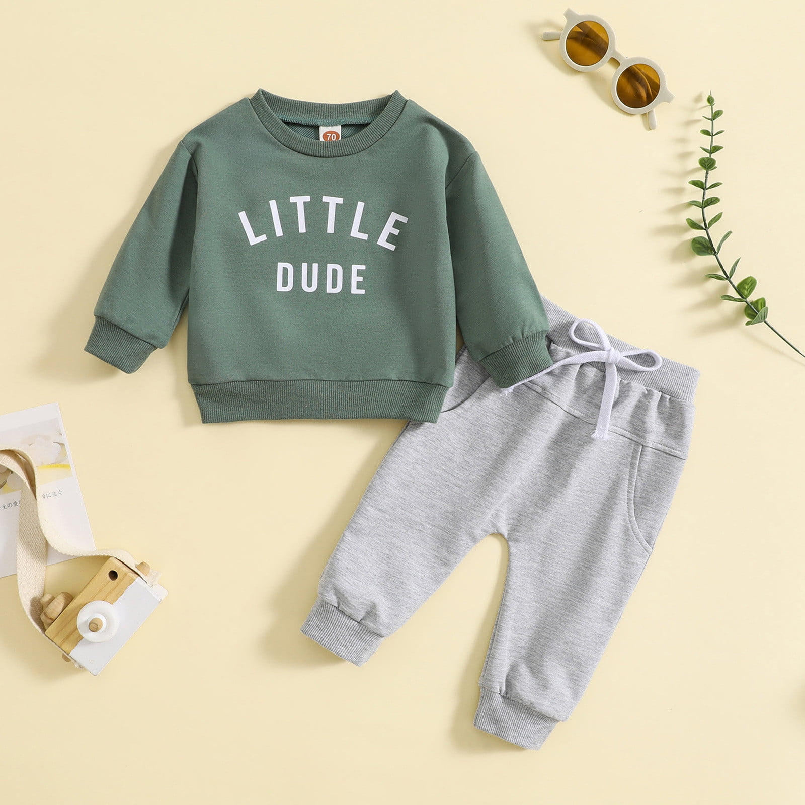 Fnaobai Ensemble Sweatshirt Pantalon Enfant Garçon - Survêtement Automne Hiver Couleur Bloc