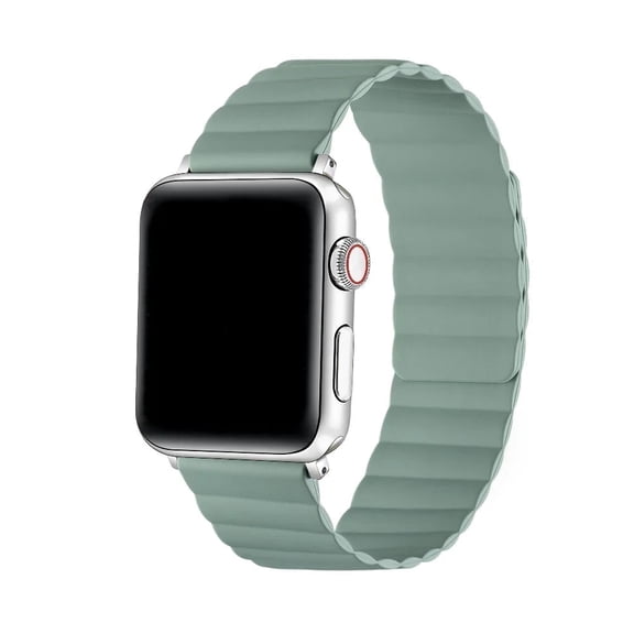 Posh Tech Magnetic Silicone Replacement Apple Watch Band in Sage Green