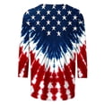 thumbnail image 5 of Avrnliq American Flag Patriotics Shirts Women USA 4th of July T Shirt Red White Blue Graphic 3/4 Sleeve Tee Tops, 5 of 5
