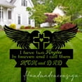 thumbnail image 3 of Handmadetneonsign Angel Wings Cross Mom Dad Memorial Metal With Stake, Grave Metal Garden Stake 65181, 3 of 5