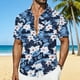 thumbnail image 1 of Ceisia Men's Tropical Floral Print Short Sleeve Button Down Hawaiian Shirt for Beach Vacation Blue L Gifts, 1 of 7