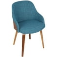 thumbnail image 2 of Belen Kox Bacci Mid-Century Modern Dining/ Accent Chair in Walnut Wood and Teal Fabric, 2 of 7