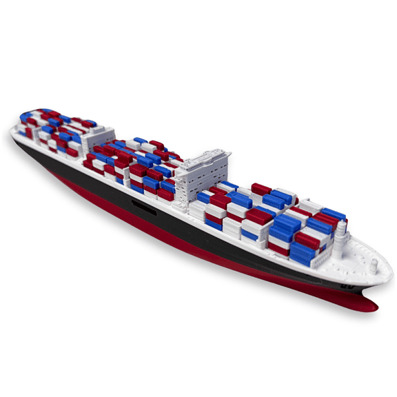 10-Inch Modern Container Ship Model – Detailed Cargo Vessel Replica, Nautical Desk Ornament & Office Decor, Maritime Gift for Logistics and Supply Chain Professionals