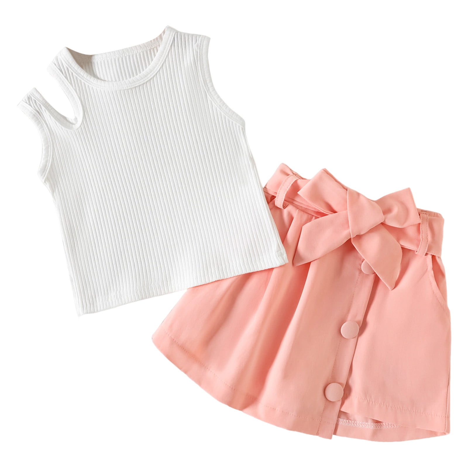 Akiihool Girl Short Sets Outfits Girl's Two Piece Short Sleeve Top and