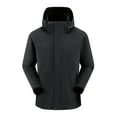 thumbnail image 3 of UVEASISHA Mens 3 in 1 Rain Jackets Big and Tall Waterproof Windbreaker Outdoor Lightweight Hooded Raincoat with Removable Fleece Liner Limited Time Sales of The Day Black XXL, 3 of 8