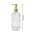 thumbnail image 4 of Unique Bargains 1 Pc Convenient Vertical Stripe Soap Dispenser 13.53oz Clear Gold Tone, 4 of 6