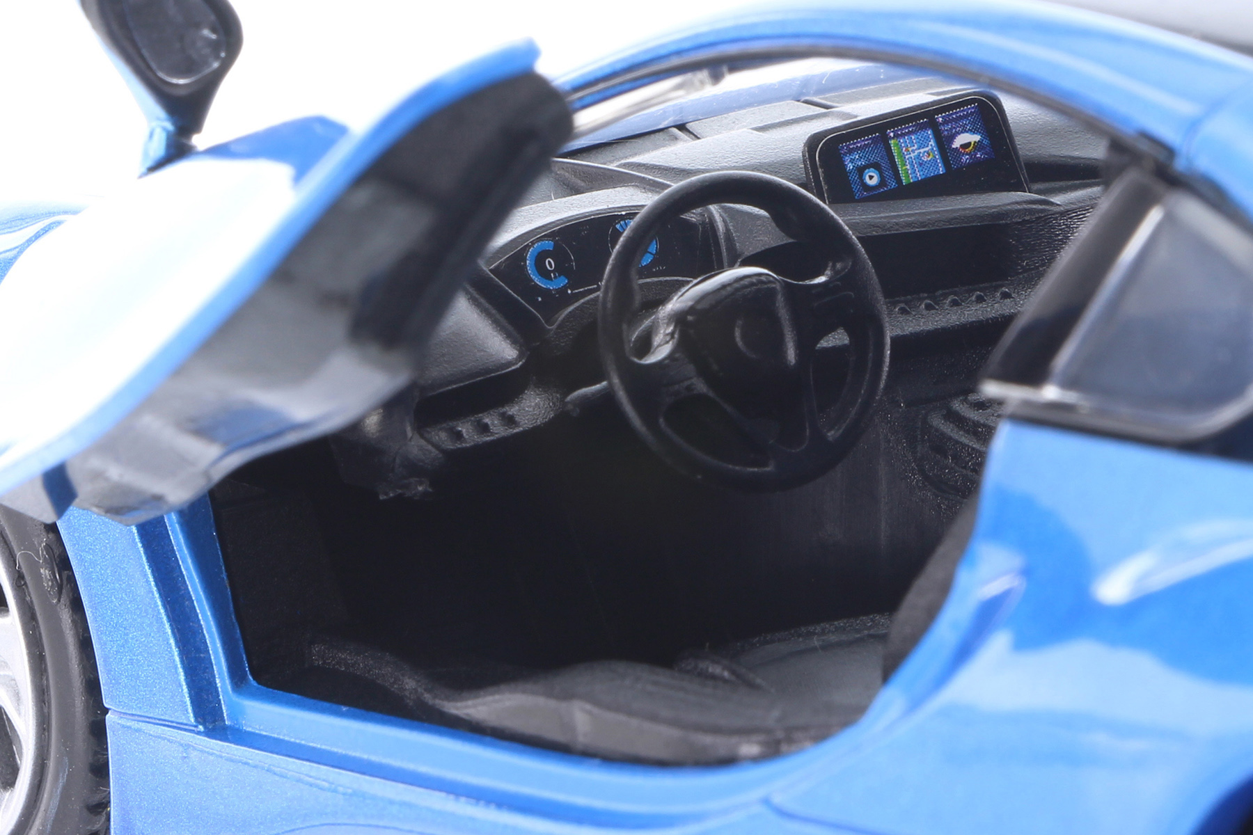 2018 BMW i8 Coupe, Blue w/Black Accents - Showcasts 71359D - 1/24 Scale Diecast Model Car