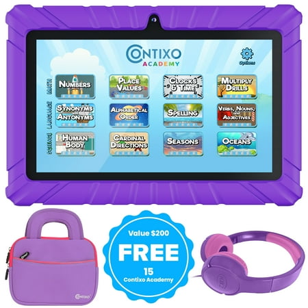 Contixo 7  Tablet Bundle  Kids Ages 3-7  15 Free Educational Apps  STEM Learning  Headphones & Sleeve Case  Android Tablet  Parental Controls - Purple price history on PriceWatchPro