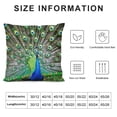 thumbnail image 5 of Orinice Peacock Feathers Graphic Decorative Cotton Linen Throw Pillow Cover Zipper Closure for Home Couch Bedroom - 1PC 24x24in, 5 of 5