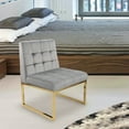 thumbnail image 2 of Gray Metal Frame Tufted Velvet Single Sofa Armless Accent Chair, Leisure Chair, Set of 1, 2 of 9