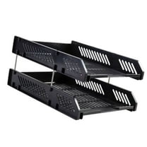 2 Tier Paper Tray Organizers Large Capacity Hollow Desktop File Organizers Stackable Letter Tray Office Desktop Organizer A4 Paper Sorter Mesh File Paper for Home School Office