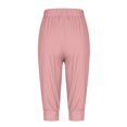 thumbnail image 4 of Aofany Capris Pants for Women Casual High Waist Drawstring Cropped Pants with Pockets, 4 of 5