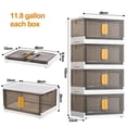 thumbnail image 2 of Cajas de Almacenamiento 4pcs,160L Caja de almacenamiento de plástico apilable plegable, Organizadores de Armario Apilable, Caja Plástica de Almacenamiento Transparente con Tapa y Puerta, 2 of 6