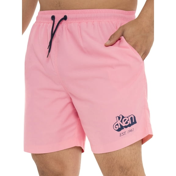 Barbie Mens Ken Swim Trunks Pink Sizes S-XXL