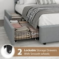 thumbnail image 6 of Full Size Boucle Bed Frame with 2 Storage Drawers, Soft Upholstered Platform Bed Frame with Round Headboard, Heavy Duty, Wooden Slats, Noise Free, No Box Spring Needed, Grey, 6 of 8