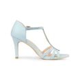 thumbnail image 3 of BLISSFUL STEP Women's Rhinestone Ankle Strap Open Toe Stiletto Heels Sandals Sky Blue (Size 7), 3 of 6