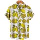 thumbnail image 3 of Camisa hawaiana con estampado 3D de piña, limón y maracuyá para hombre, camisas de coco, blusas casuales de manga corta de verano, blusa holgada de calle, 3 of 5