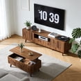 thumbnail image 5 of MIYZEAL 62.2" Walnut TV Stand with Storage, Mid-Century Fluted Entertainment Center with Drawer & Cabinets, Media Console for TVs up to 70", Living Room, 5 of 10