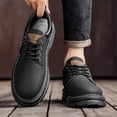 thumbnail image 5 of CORASUN Men's Durable Black Work Boots, Waterproof PU Leather Hiking Shoes with Soft PVC Sole for Daily Construction & Hiking, Black, 5 of 10