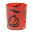 thumbnail image 2 of Yhmxh Halloween White Frosted Glass Votive Candle Holder, Jack-O'-Lantern & Bat Design Tealight Cup, Spooky Cute Halloween Decor for Table Centerpieces, Fireplace, Party, and Fall Home Decor, 2 of 6