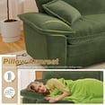 thumbnail image 4 of Muumblus 80.5" Corduroy Loveseat Sofa, Oversized Upholstered 2-Seater Fluffy Cloud Sleeper Couch for Living Room/Apt, Green, 4 of 9