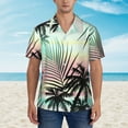 thumbnail image 2 of Kll Men'S Hawaiian Shirt Short Sleeve Button Down Beach Shirts-Tropical Summer Palm, 2 of 7
