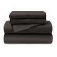 thumbnail image 2 of BNM Solid Flannel Cotton Sheet Set, Twin, Charcoal, 2 of 7