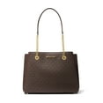 thumbnail image 1 of MICHAEL KORS TEAGEN CHAIN SATCHEL SHOULDER BAG BROWN PVC, 1 of 2