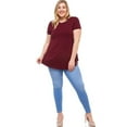 thumbnail image 4 of Pastel by Vivienne Women's Short Sleeve Jersey Top in Plus Size Burgundy X-Large, 4 of 4