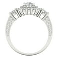 thumbnail image 4 of Halo Engagement Ring for Women - 1.4ct White Sapphire in 14K White Gold Promise Ring, 4 of 6