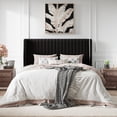 thumbnail image 2 of Amolife Queen Size Lift Up Hydraulic Storage Bed Frame, Platform Bed with Upholstered Wingback Headboard with Vertical Channel Tufting, Black, 2 of 9