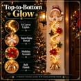 thumbnail image 6 of 47"Glowing Christmas Door Hanger, Lighted Christmas Door Hanger, Rustic Quilted Fabric Wreath, Merrycascade Light-Up Christmas Decoration, 7 Festive Light Designs, Vertical Display (Angel), 6 of 7