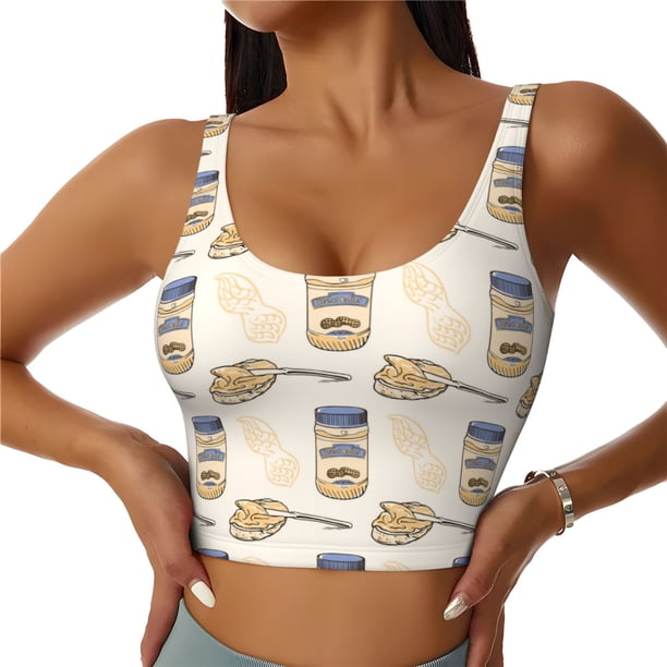 Balery Peanuts Sujetadores deportivos con espalda cruzada para mujer, acolchados, sin costuras, de alto impacto, ideales para yoga, gimnasio, entrenamiento y fitness.-XX-Large
