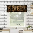 thumbnail image 2 of Retro Bear Curtain Valances,Rustic Woodland Wild Animal Rod Pocket Window Valance,Farmhouse Stone Wall Wooden Board Print Blackout Short Topper Curtain for Living Room Kitchen,54x18in, 2 of 6