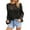 Black, variant on Women's Knit Crop Top Summer Cover up with Drawstring Long Sleeve Pullover Casual Cover Ups