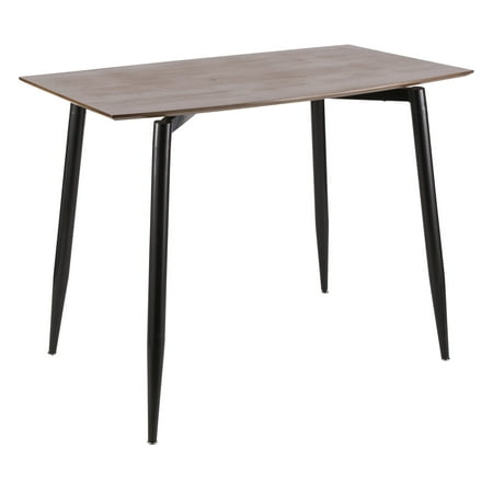 Clara Mid Century Modern Counter Table With Black Metal Legs And