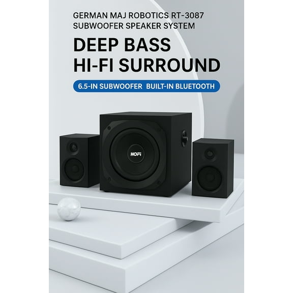 HOFI 2.1 Bluetooth Speaker System with USB, AUX, Bluetooth 2.1 Channel Speakers Single Piece