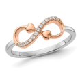 thumbnail image 1 of 14K White and Rose Gold Infinity Heart Ring with Accent Diamonds, 1 of 6