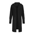 thumbnail image 5 of Tawop Woman's Cardigans Autumn Solid Colour Long Sleeve Sweater Long Length Loose Hooded Cardigan Twisted Chunky Sweater Black Free Size, 5 of 7